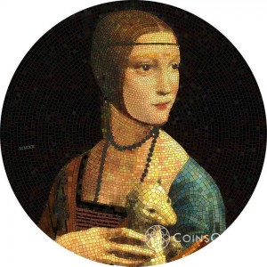 20$ LADY WITH AN ERMINE Leonardo da Vinci Great Micromosaic Passion 3oz 2020