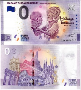 Banknot 0 Euro Niemcy Madame Tussauds Berlin