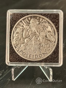 Tuvalu: Bogowie Olimpu - Posejdon 1 uncja Srebra 2021 Antiqued Coin 