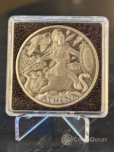 Tuvalu: Bogowie Olimpu - Atena 1 uncja Srebra 2022 Antiqued Coin 
