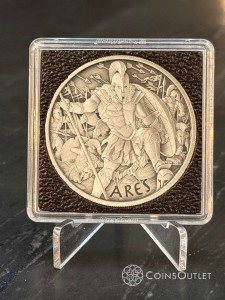 Tuvalu: Bogowie Olimpu - Ares 1 uncja Srebra 2023 Antiqued Coin 