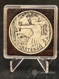 Tuvalu: Bogowie Olimpu - Artemida 1 uncja Srebra 2023 Antiqued Coin 