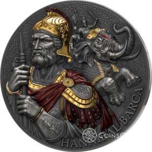 HANNIBAL WIELCY DOWÓDCY 5 OZ 5000 FRANCS SREBRNA MONETA CAMEROON 2025