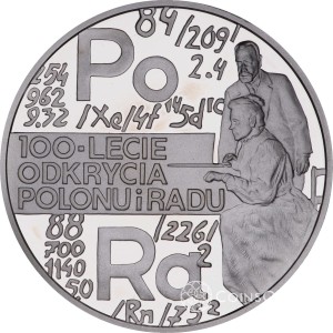 20 zł 100-lecie odkrycia polonu i radu 1998 – Maria Skłodowska-Curie Srebrna