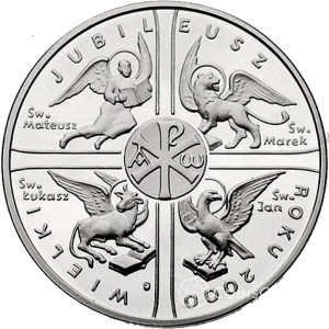 10 zł Wielki Jubileusz Roku 2000 – Chrześcijaństwo (symbole Ewangelistów) 2000 NBP