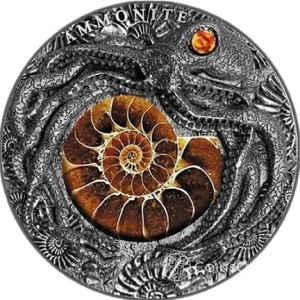 5$ Ammonite 2019 – Srebrna moneta 2 oz Niue (kształt muszli)