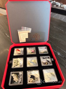 500 franków CFA Kamerun 2017 – Ptaki Ameryki – zestaw 9 × 17,5 g