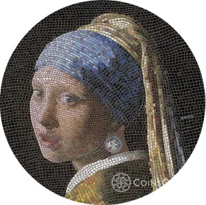 20$ GIRL PEARL EARRING Vermeer Great Micromosaic Passion 3oz 2019