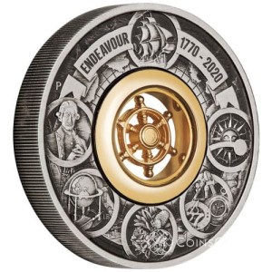 2$ ENDEAVOUR Voyage of Discovery 2 Oz Silver Coin  Australia 2020